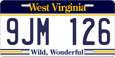 WV license plate 9JM126
