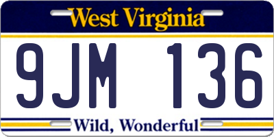 WV license plate 9JM136