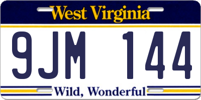 WV license plate 9JM144