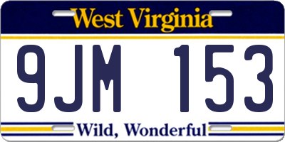 WV license plate 9JM153