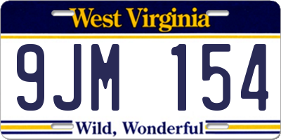 WV license plate 9JM154