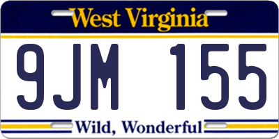 WV license plate 9JM155
