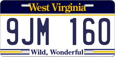 WV license plate 9JM160