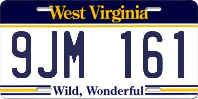 WV license plate 9JM161