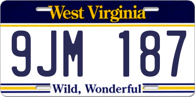WV license plate 9JM187