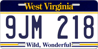 WV license plate 9JM218
