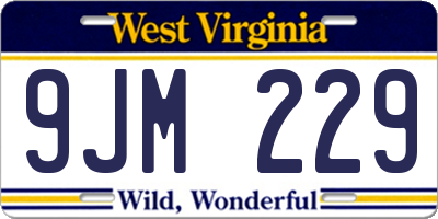 WV license plate 9JM229