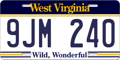 WV license plate 9JM240