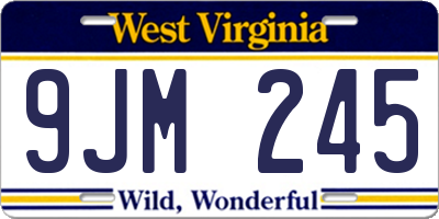 WV license plate 9JM245