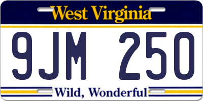 WV license plate 9JM250