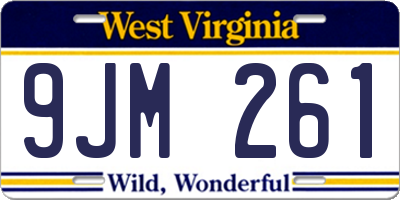 WV license plate 9JM261