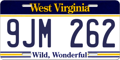 WV license plate 9JM262