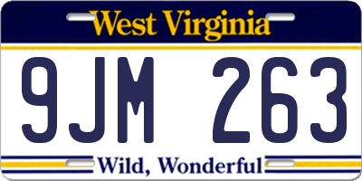 WV license plate 9JM263