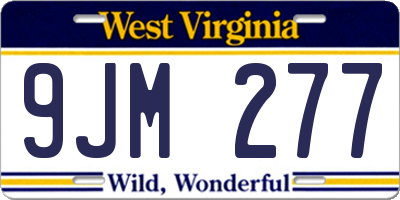 WV license plate 9JM277