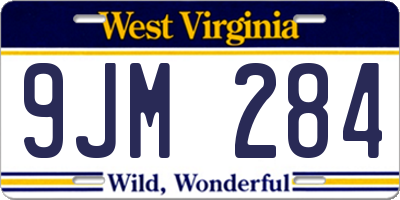 WV license plate 9JM284