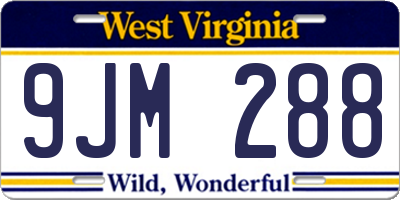 WV license plate 9JM288