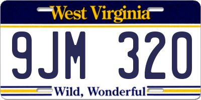 WV license plate 9JM320