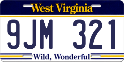 WV license plate 9JM321