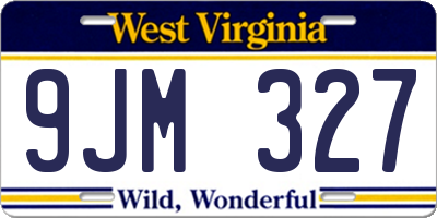 WV license plate 9JM327