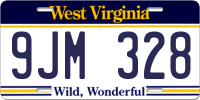 WV license plate 9JM328