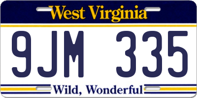 WV license plate 9JM335