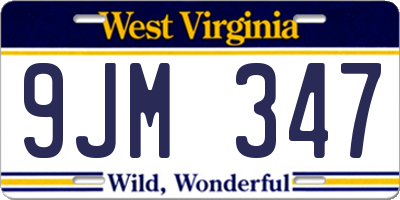 WV license plate 9JM347