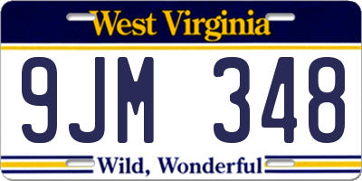WV license plate 9JM348