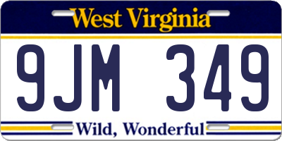 WV license plate 9JM349