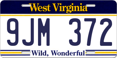 WV license plate 9JM372