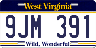 WV license plate 9JM391