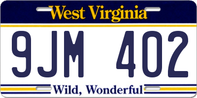 WV license plate 9JM402