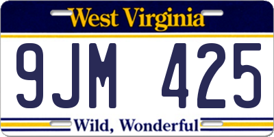 WV license plate 9JM425