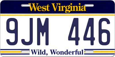 WV license plate 9JM446