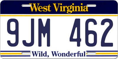 WV license plate 9JM462