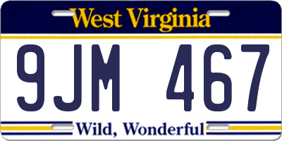 WV license plate 9JM467