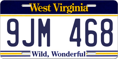 WV license plate 9JM468