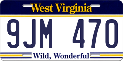 WV license plate 9JM470