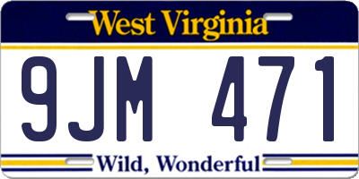 WV license plate 9JM471