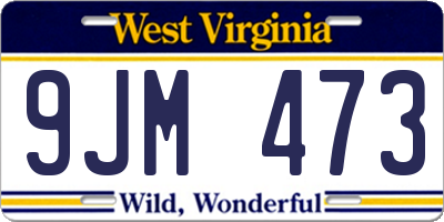 WV license plate 9JM473
