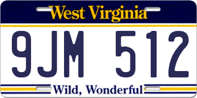 WV license plate 9JM512