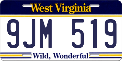 WV license plate 9JM519