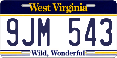 WV license plate 9JM543