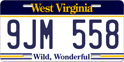 WV license plate 9JM558