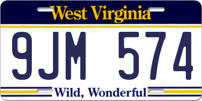 WV license plate 9JM574