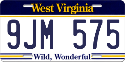 WV license plate 9JM575