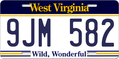 WV license plate 9JM582