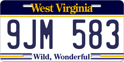 WV license plate 9JM583