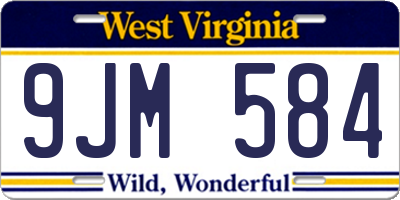WV license plate 9JM584
