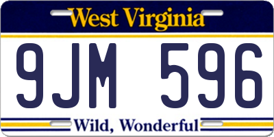 WV license plate 9JM596