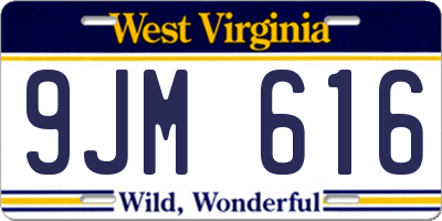 WV license plate 9JM616